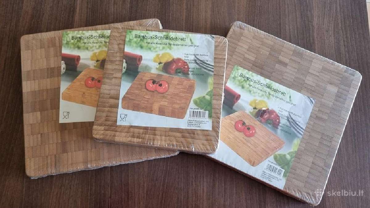 Trys storos bambuko lentutės maisto pjaustymui