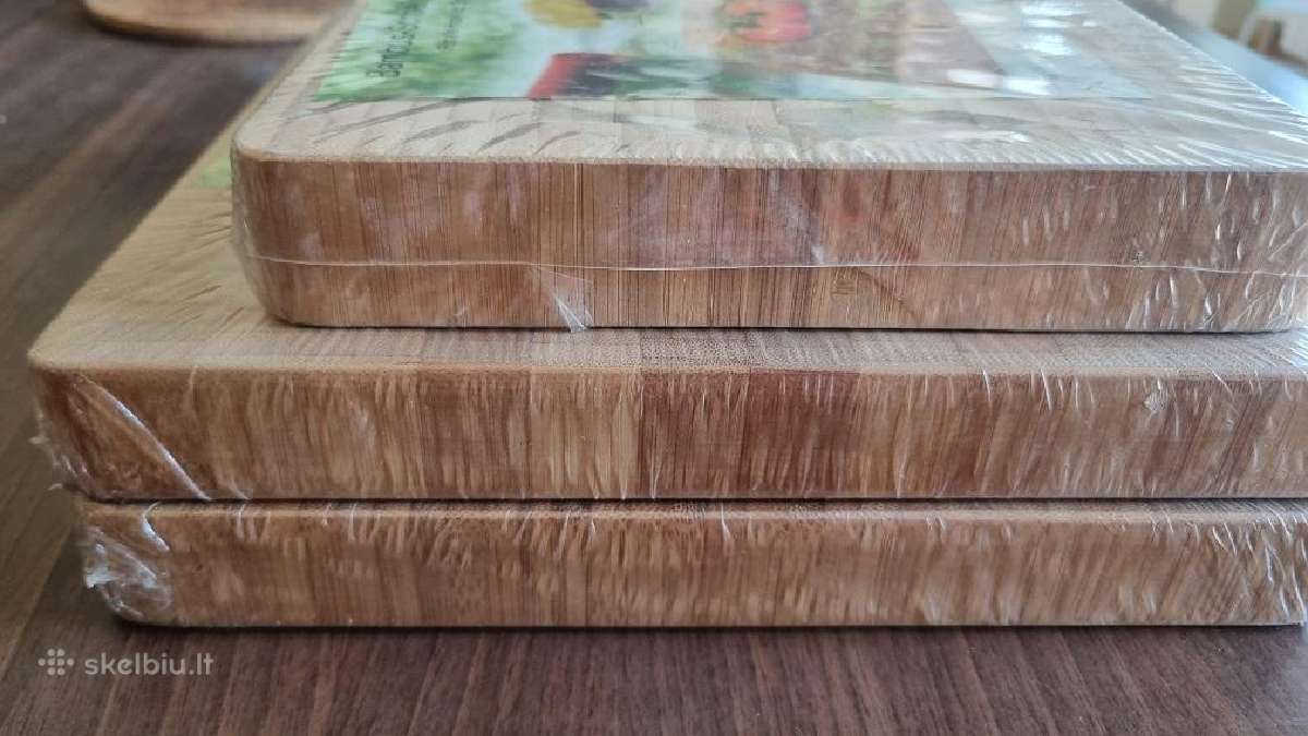 Trys storos bambuko lentutės maisto pjaustymui - nuotraukos Nr. 2