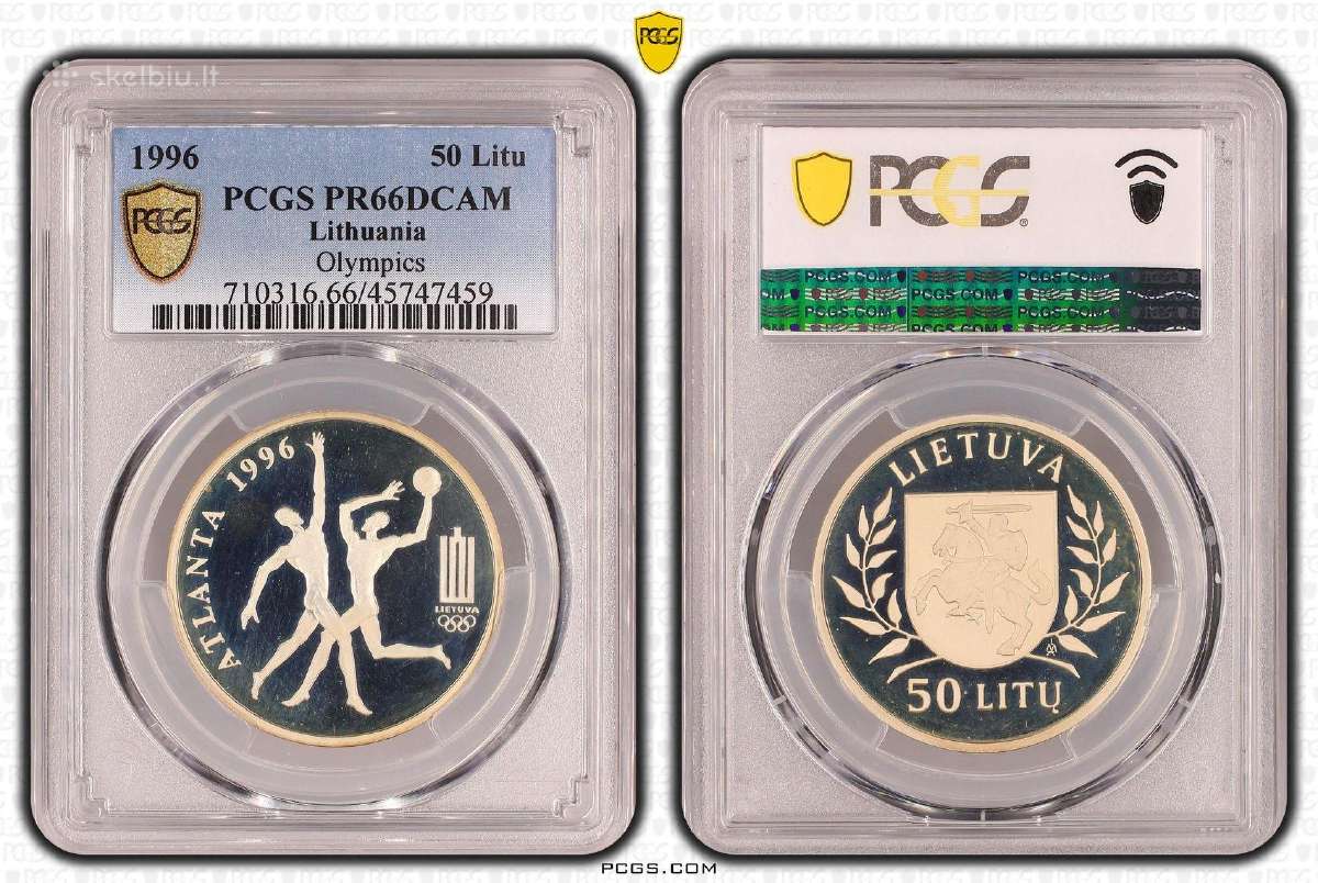 1996m 50 Litu - Atlanta - Pcgs Pr 66 Dcam - nuotraukos Nr. 3