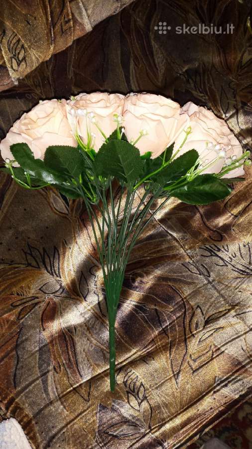 18 sampano/persiko spalvos roziu puokste.nesiunciu - nuotraukos Nr. 4