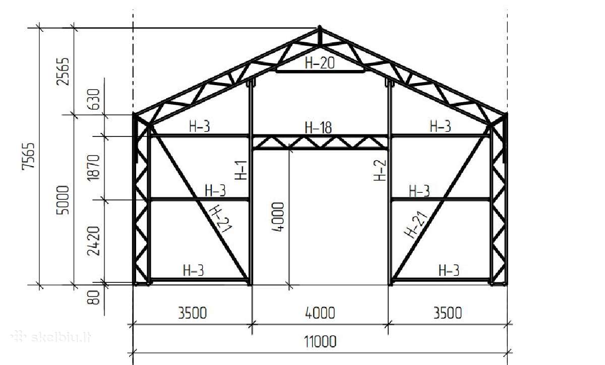 Pastatomas tentinis angaras 385m2 - nuotraukos Nr. 7