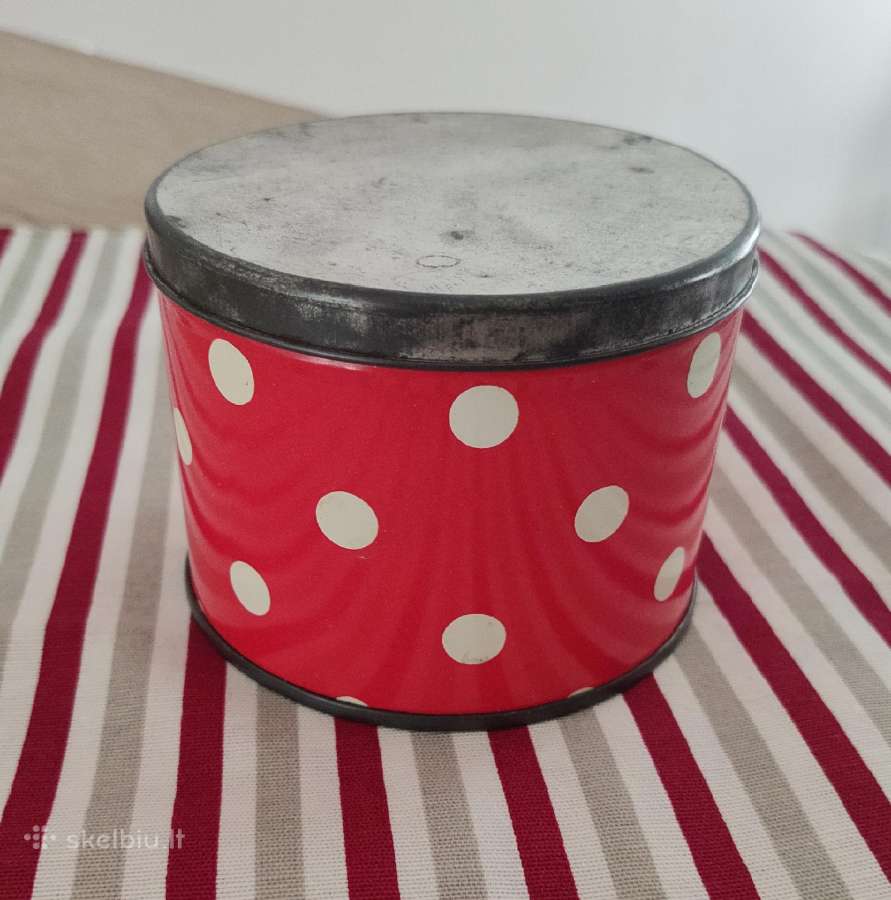 Metalinė vintažinė raudona su burbulais dėžutė - nuotraukos Nr. 8
