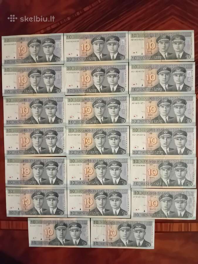 10 litų banknotai 2007m, 20 vnt