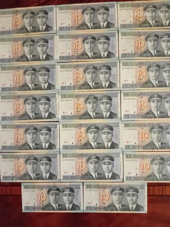 10 litų banknotai 2007m, 20 vnt - nuotraukos Nr. 4