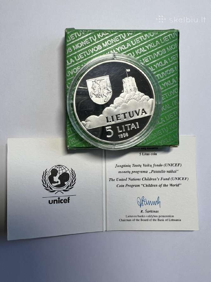 1998 m. 5 Litai - Vaikutis - Unicef- - nuotraukos Nr. 2