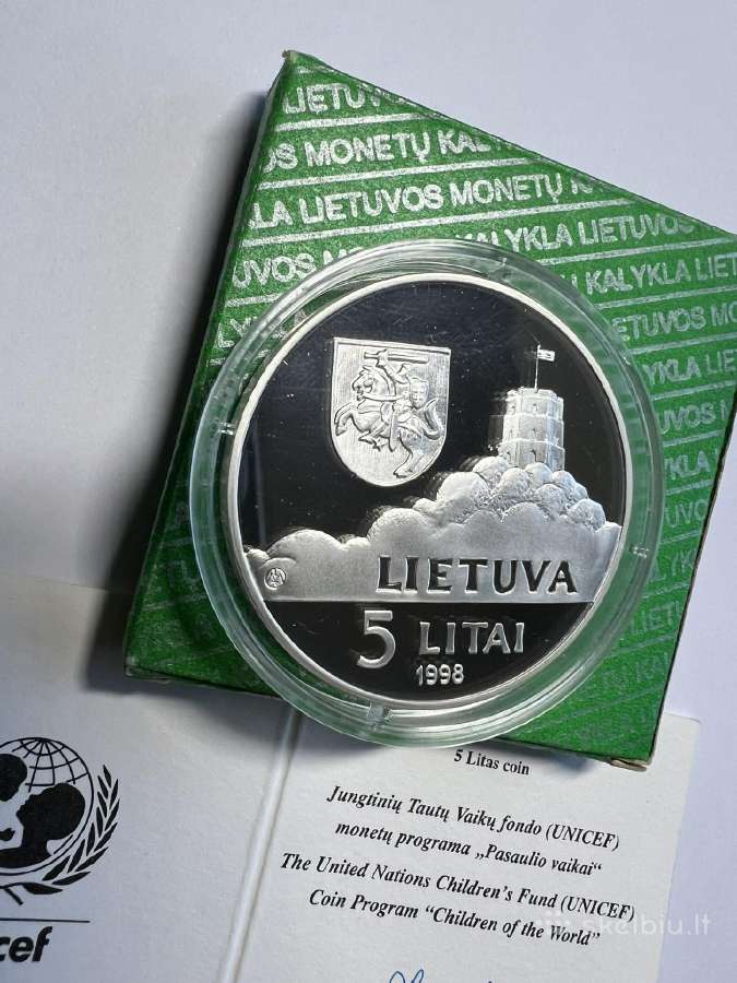 1998 m. 5 Litai - Vaikutis - Unicef- - nuotraukos Nr. 4