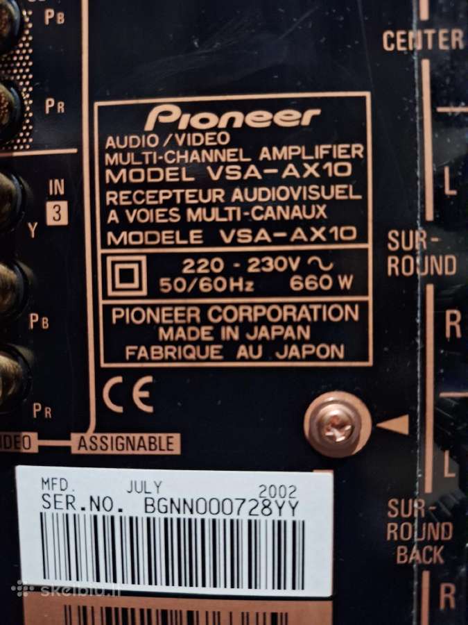 Stiprintuvai Yamaha rx-v3800 -.-Pioneer Vsa - Ax10 - nuotraukos Nr. 3