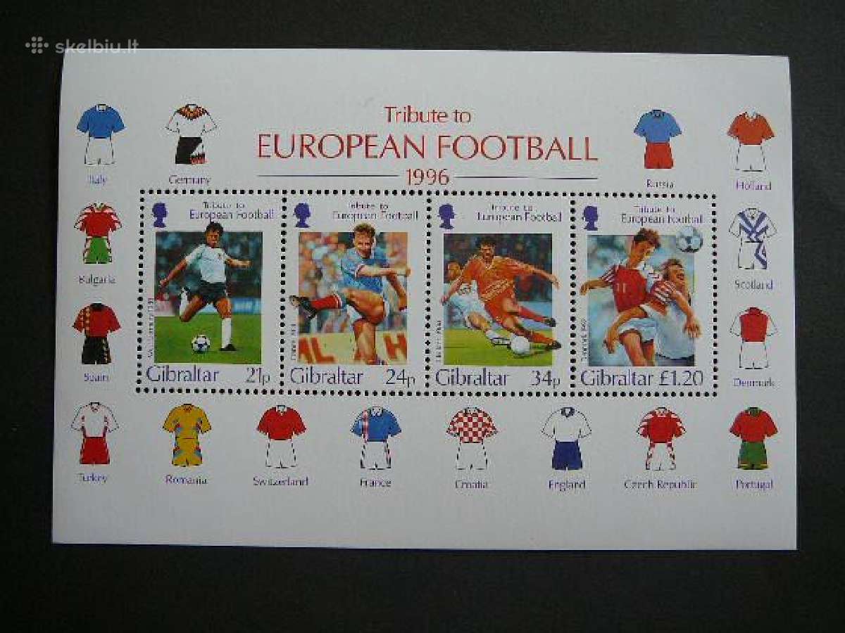 Futbolas Gibraltaras 1996 Mnh gt13