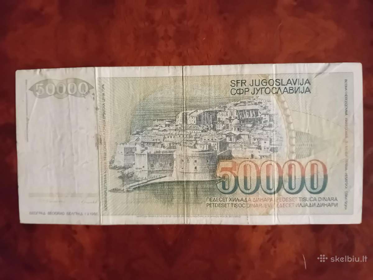 50 000 Jugoslavijos Dinarų 1988 m - nuotraukos Nr. 2