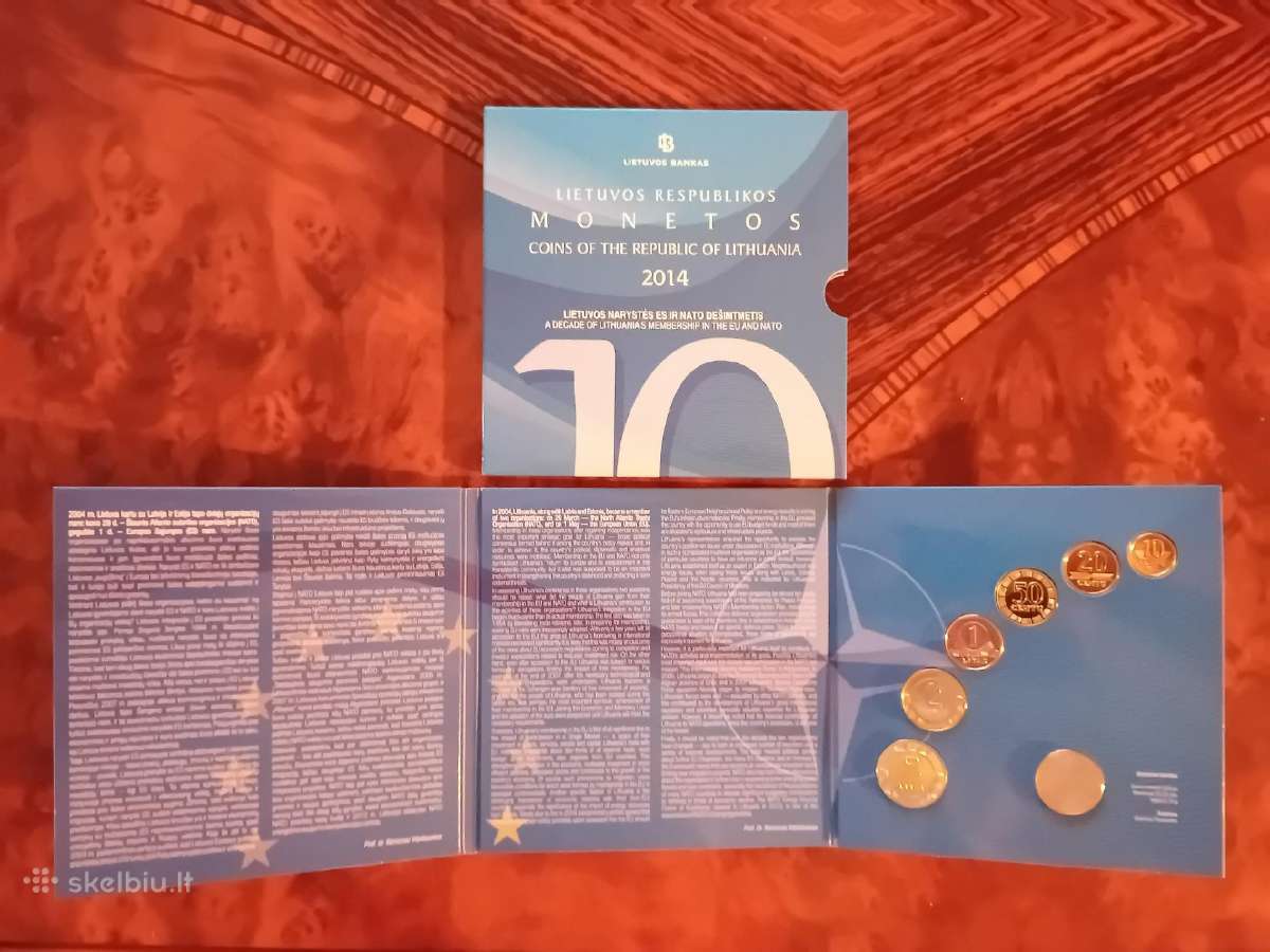 2014 m numizmatinis Lietuvos monetų rinkinys,proof - nuotraukos Nr. 3
