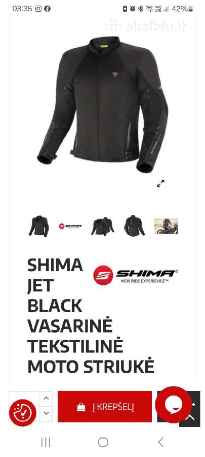 Shima djet komplektas tekstilinis