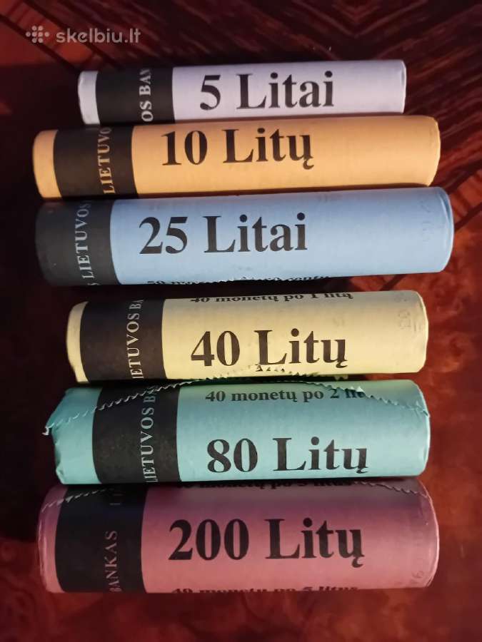 Litų ir centų originalių ritinėlių komplektas - nuotraukos Nr. 2