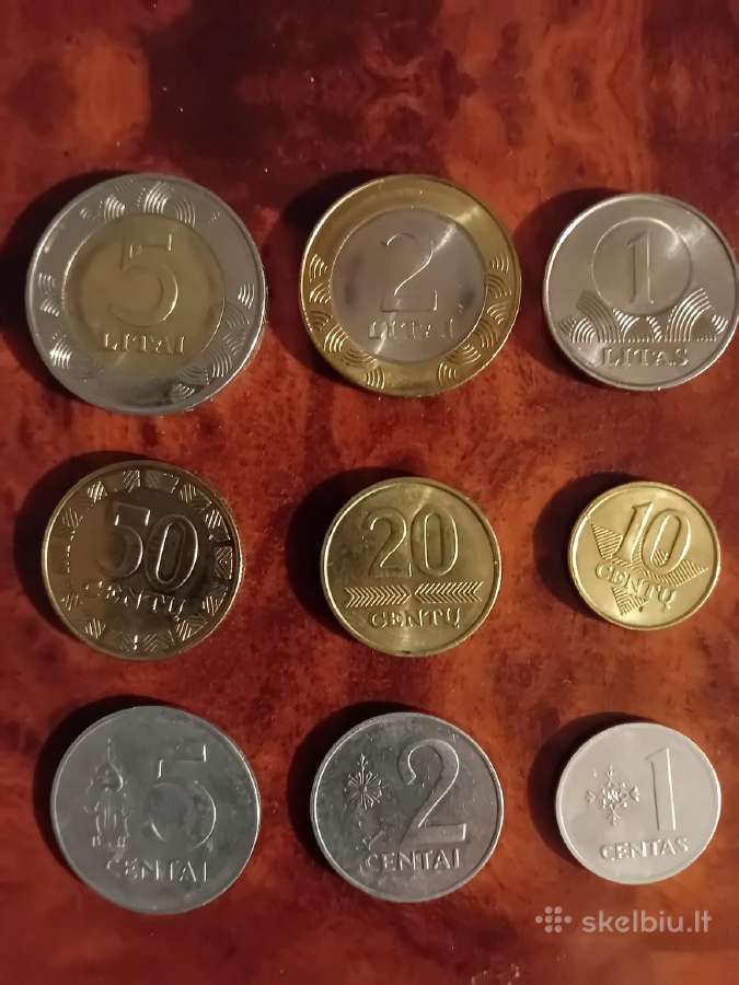 Pilnas Litų ir centų monetų rinkinys