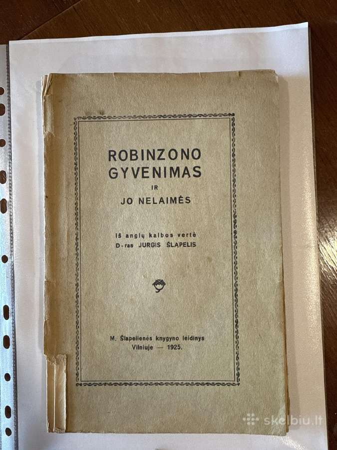 Robinzono gyvenimas ir jo nelaimės 1925 m.