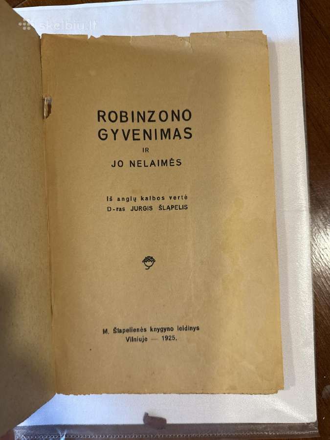 Robinzono gyvenimas ir jo nelaimės 1925 m. - nuotraukos Nr. 2