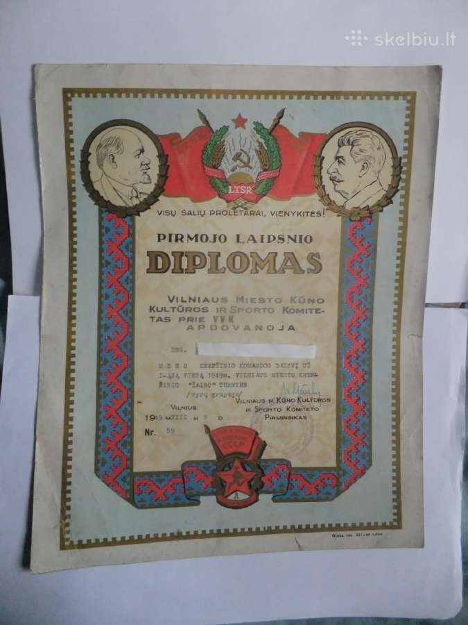 Diplomai, garbės raštai 1949-83m.