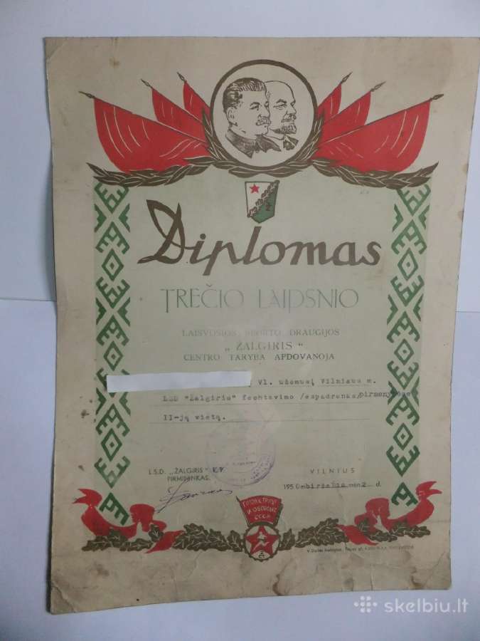Diplomai, garbės raštai 1949-83m. - nuotraukos Nr. 9