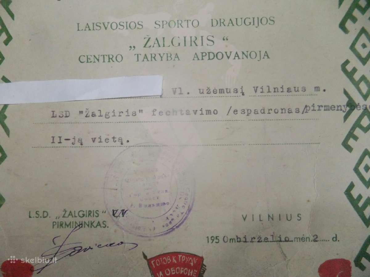 Diplomai, garbės raštai 1949-83m. - nuotraukos Nr. 10