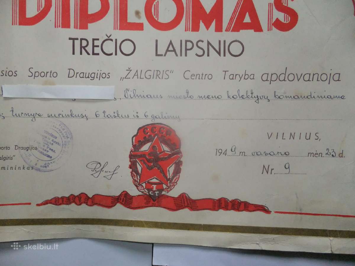 Diplomai, garbės raštai 1949-83m. - nuotraukos Nr. 6