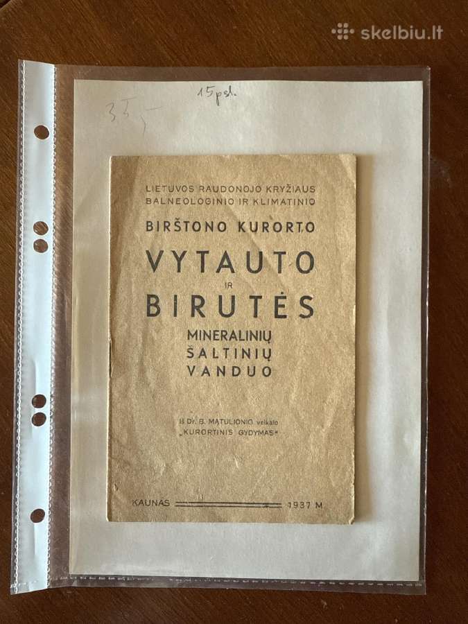 Vytauto ir Birutės mineralinių šaltinių vandu 1937