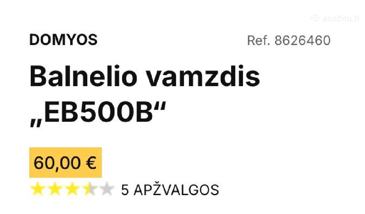 Domyos Balnelio vamzdis „eb500b“ (pull up bar) - nuotraukos Nr. 3