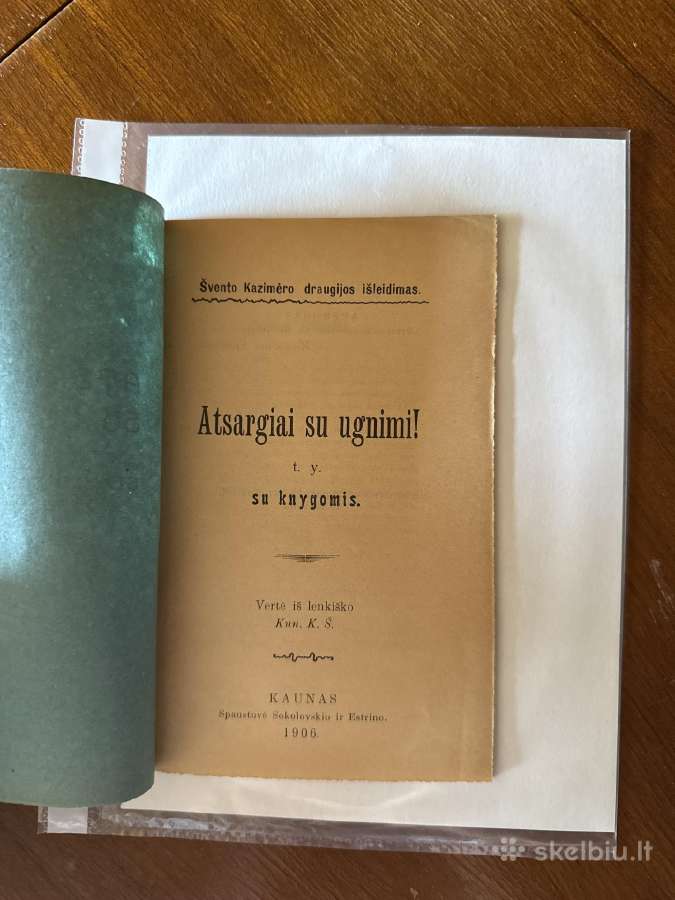 Atsargiai su ugnimi! T. Y. su knygomis 1906 m. - nuotraukos Nr. 2