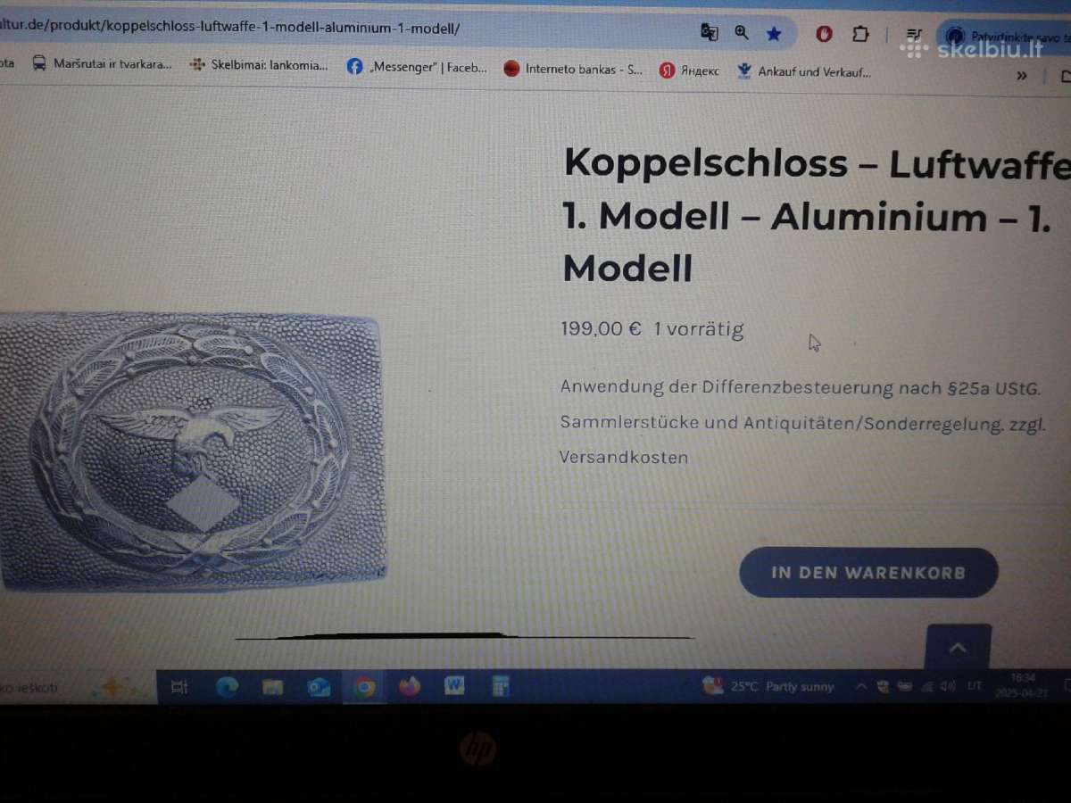 Vokiška 3 Reicho Liuftwaffen 1mod.sagtis - nuotraukos Nr. 16