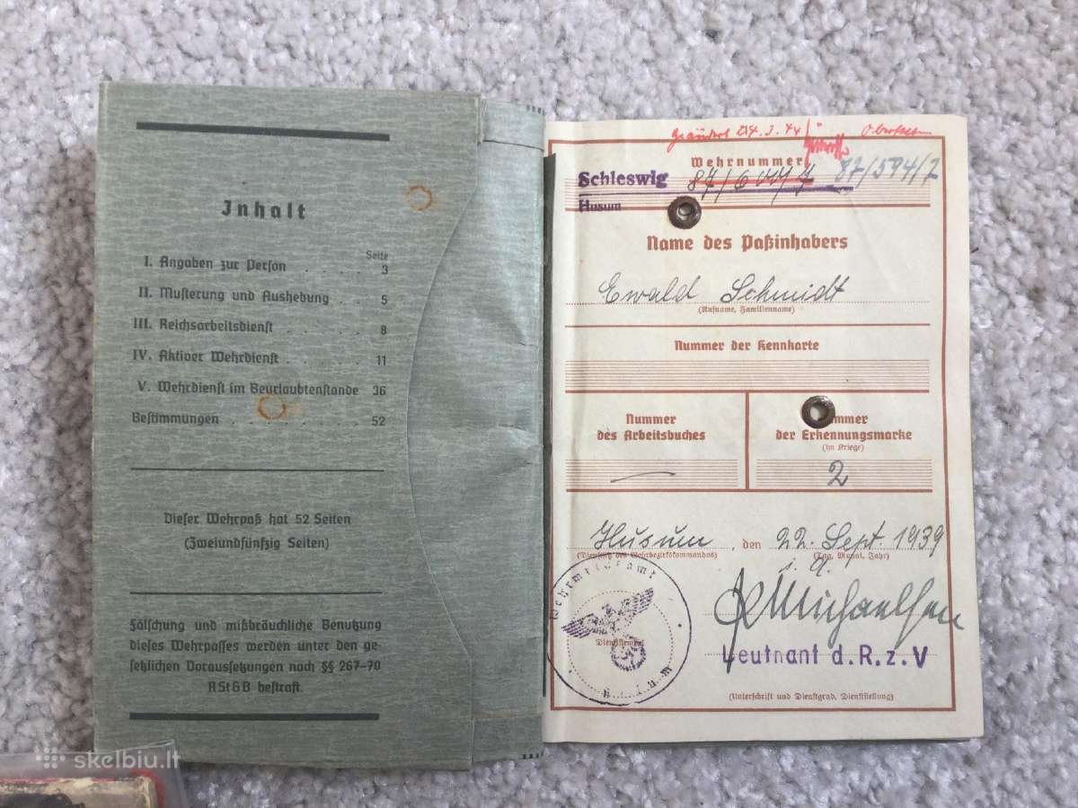 3 Reichas Wehrmacht karinis pasas - nuotraukos Nr. 2