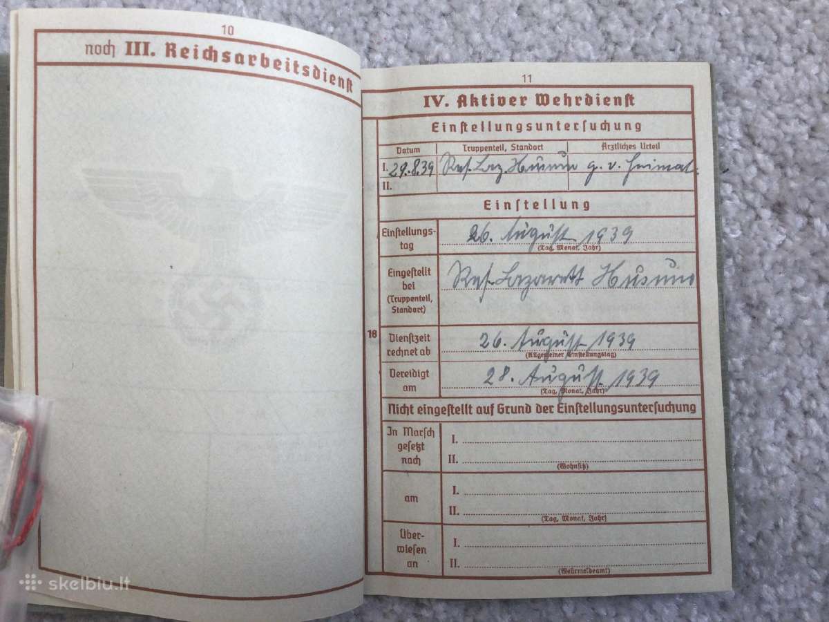 3 Reichas Wehrmacht karinis pasas - nuotraukos Nr. 5