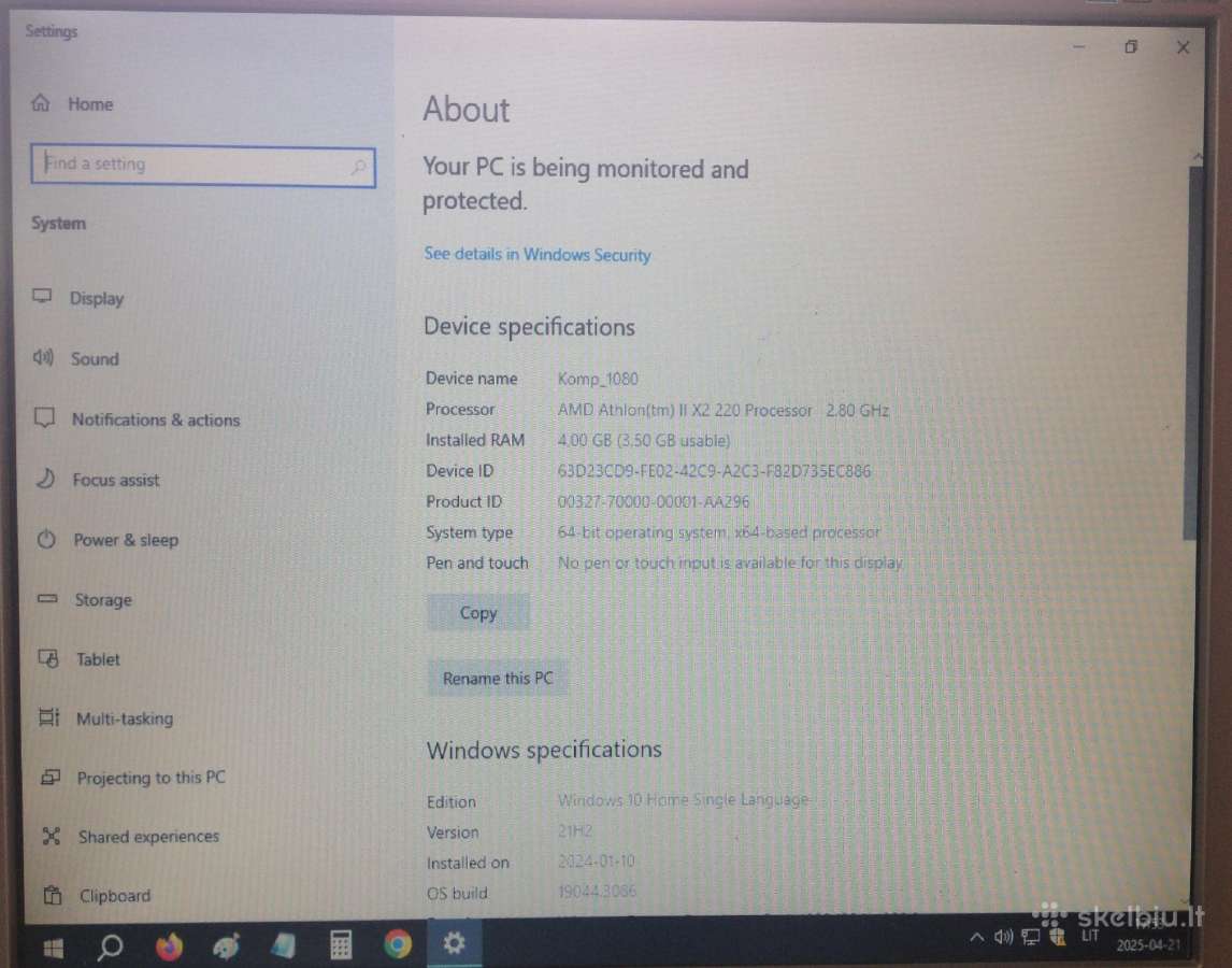 Hp Compaq6005 (Athlon x2 / 4gb / -HDD) (siuntimas) - nuotraukos Nr. 4