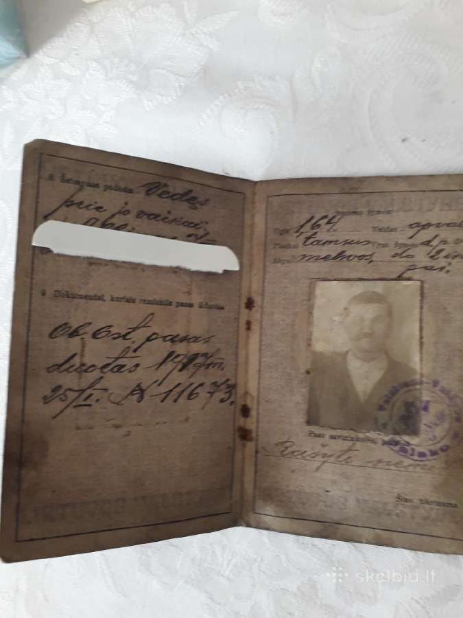 Antikvaras tarpukario Lietuvos pasas 1928 m. - nuotraukos Nr. 2