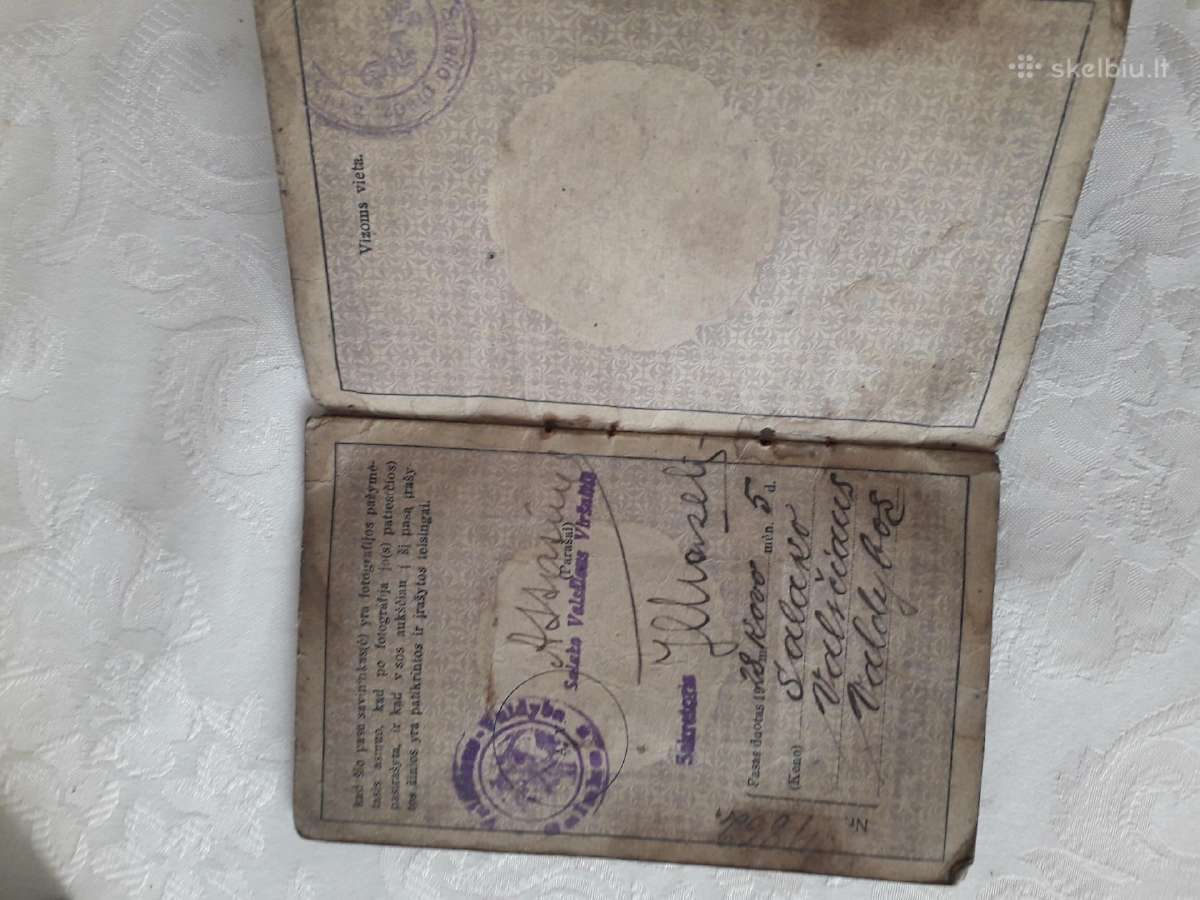 Antikvaras tarpukario Lietuvos pasas 1928 m. - nuotraukos Nr. 4