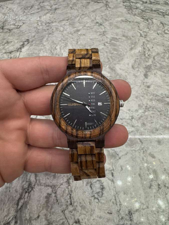 Laikrodis Old Wood, medinis lengvas rėmas