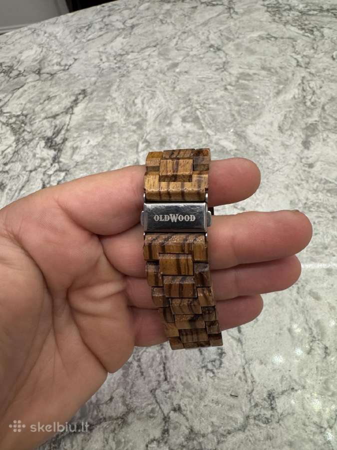 Laikrodis Old Wood, medinis lengvas rėmas - nuotraukos Nr. 4