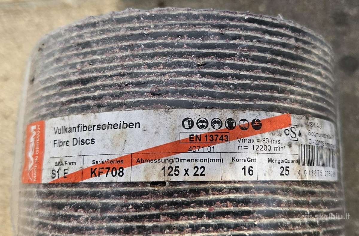 Šlifavimo diskas Fibro Vsm 125x22 P16 50vnt. - nuotraukos Nr. 2