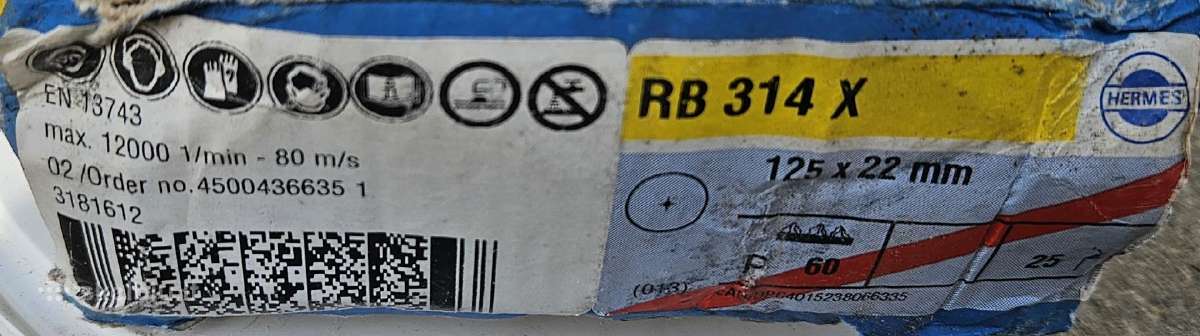 Šlifavimo diskas Fibro Hermes 125x22 P60 35vnt - nuotraukos Nr. 3