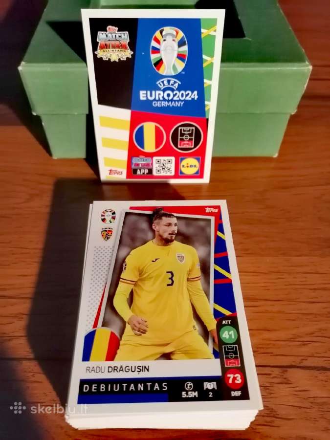 Lidl Euro 2024 Topps kolekcinės futbolo kortelės
