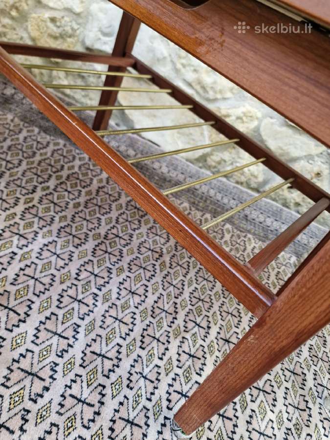 Vintažinis mid century tikmedžio kavos staliukas - nuotraukos Nr. 3