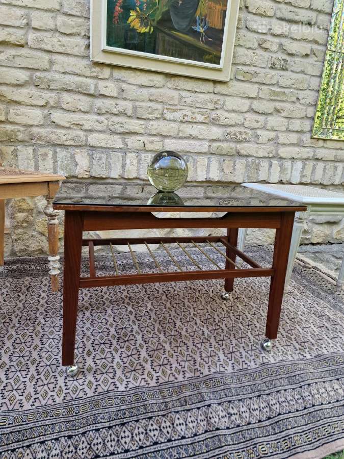 Vintažinis mid century tikmedžio kavos staliukas - nuotraukos Nr. 22
