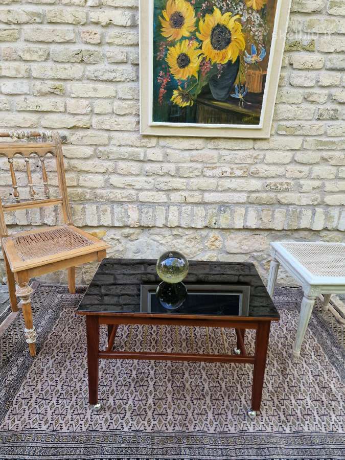 Vintažinis mid century tikmedžio kavos staliukas - nuotraukos Nr. 23