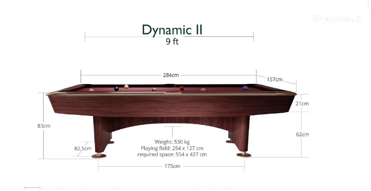 Biliardo, pulo stalas Dynamic 2 Profesionalus