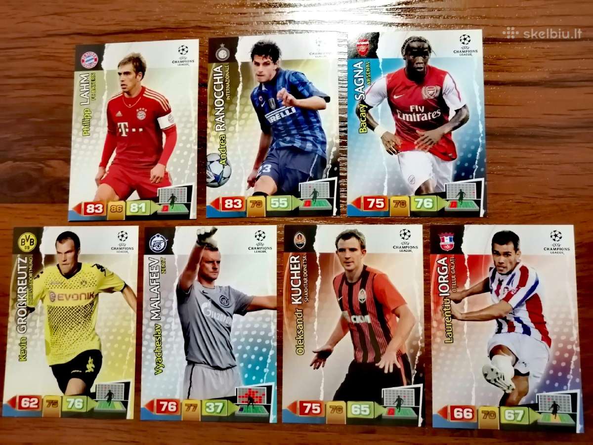 Uefa Čempionų lygos Panini Adrenalyn XL kortelės