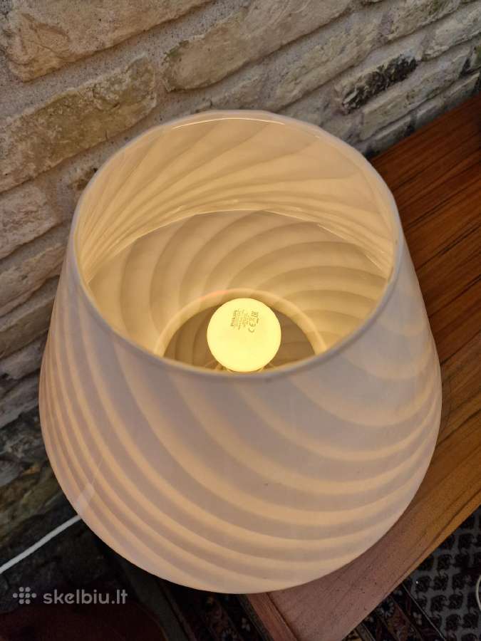 Vintažinis mid century Murano stalo lempa - nuotraukos Nr. 7