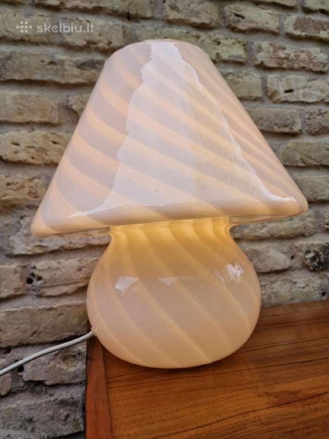 Vintažinis mid century Murano stalo lempa - nuotraukos Nr. 9