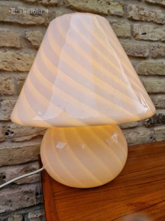 Vintažinis mid century Murano stalo lempa - nuotraukos Nr. 13