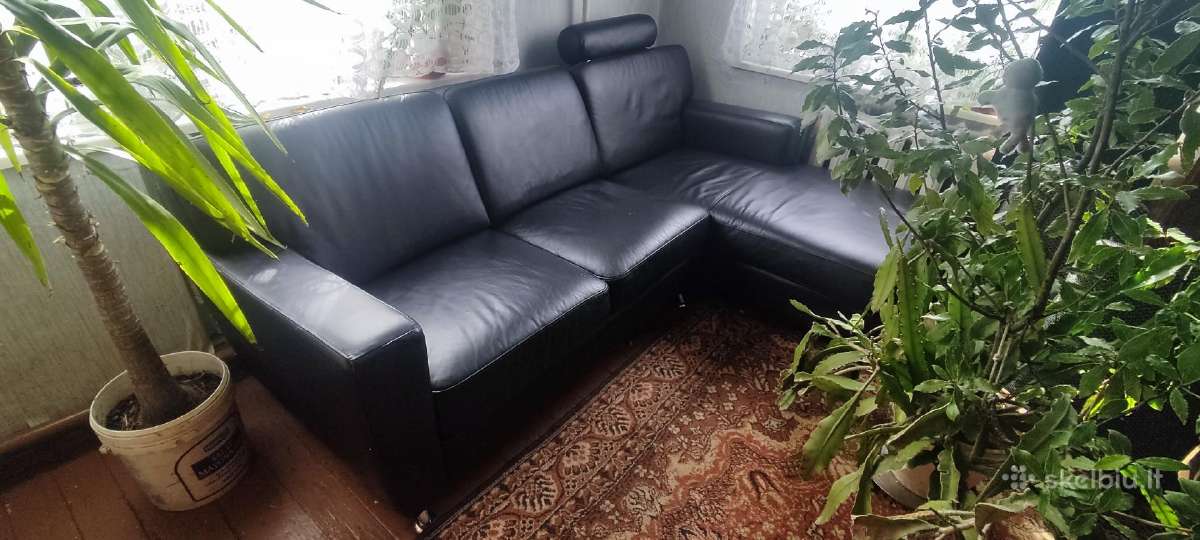 Natūralios odos sofa - nuotraukos Nr. 3