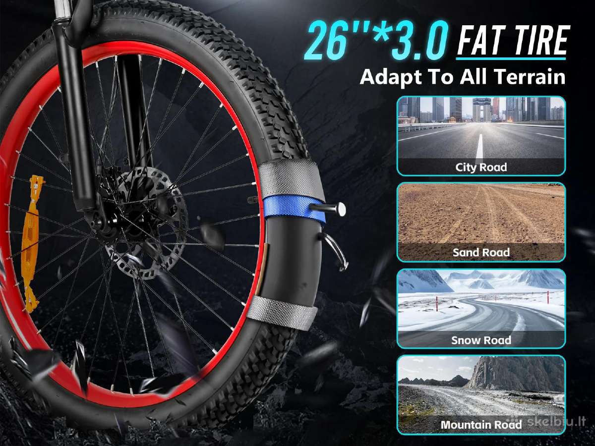 Elektrinis dviratis Samebike Lo26 Plus 1000w - nuotraukos Nr. 9