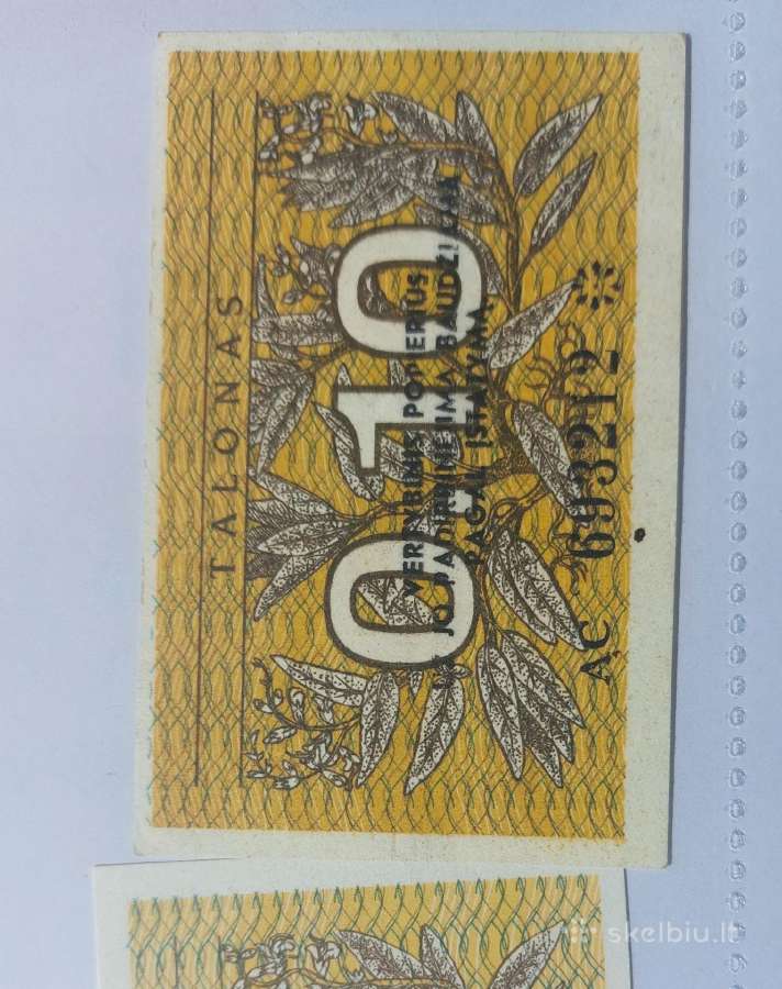10 ct talonų banknotas su klaida