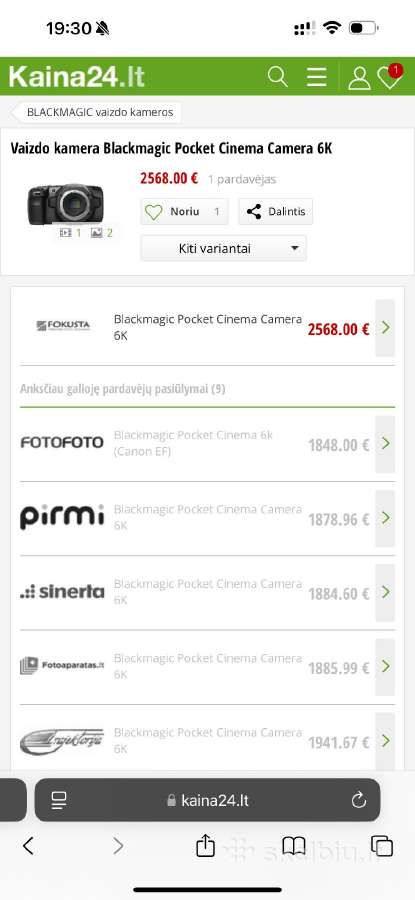 Blackmagic Pocket Cinema Camera 6k + Davinci - nuotraukos Nr. 7
