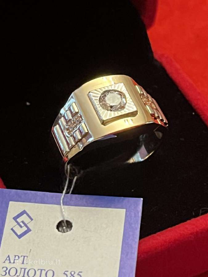 Prabangūs auksiniai vyriški Rollex, Cartier žiedai